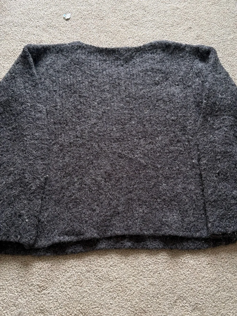 GAP Dark Gray Bouclé Crewneck Sweater